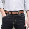 thumbnail image 2 of Men's Dress Belt Black Leather Belts for Jeans, 2 of 5