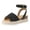 Black, variant on Espadrilles for Women Open Toe Ankle Strap Platform Sandals Comfortable Low Wedge Arch Support Casual Summer Beach Shoes White Size 9