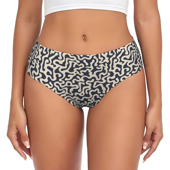 Womens Underwear - Abstractly Lines No Show Seamless Underwear for Women, Stretch Women's Panties, Hipster Soft Comfort Ladies Panties Bikini Underwear Briefs