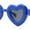 Blue - Black, variant on Womens Lolita Thick Bubble Frame Heart Plastic Sunglasses Purple - Black