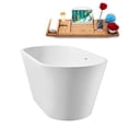 thumbnail image 6 of 55" Streamline G-34-175-GLD Soaking Glossy White Freestanding Tub and Tray With Internal Drain in Polished Gold, 6 of 12