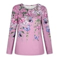 thumbnail image 4 of Puntoco moda mujer estampado manga larga cómoda transpirable cuello redondo camisa tops Puntoco Puntoco-1396, 4 of 9