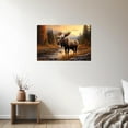 thumbnail image 4 of ZHONGYUTONG Large Moose Wall Art Wildlife Canvas Pictures Rustic Forest Wilderness Animal Painting Elmer Moose Artwork for Home Cabin Wall Decor Frame (12.00" x 18.00"), 4 of 6