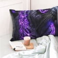 thumbnail image 4 of Kdxio Cotton Pillow Cases 20"x30" Pillowcases,Soft and Breathable Bedroom Pillow Cases-Purple Plant White Tiger-No Pillow Core, 4 of 5