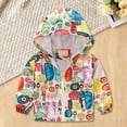 thumbnail image 2 of Otqutp Kids Cute Cartoon Graphic Windbreaker Jacket Lightweight Hooded Rainproof Coat Outdoor Hiking Windproof Jacket, 2 of 9