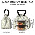 thumbnail image 5 of Pioneer Flower Floral Print Pattern Drawstring Lunch Bag Women - Drawstring Lunch Bag Insulated for Work Office - Stain-Resistant Large Lunchbags for Women with Multi-Pockets, 5 of 6