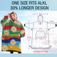 thumbnail image 4 of Oversized Wearable Blanket Hoodie,Pioneer Flower Floral Print Pattern Sherpa Blanket Hoodie with Super Pockets,Super Warm Fuzzy Pullover for Women & Men, 4 of 6