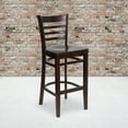 thumbnail image 2 of Flash Furniture 2 Pack HERCULES Series Ladder Back Walnut Wood Restaurant Barstool, 2 of 8
