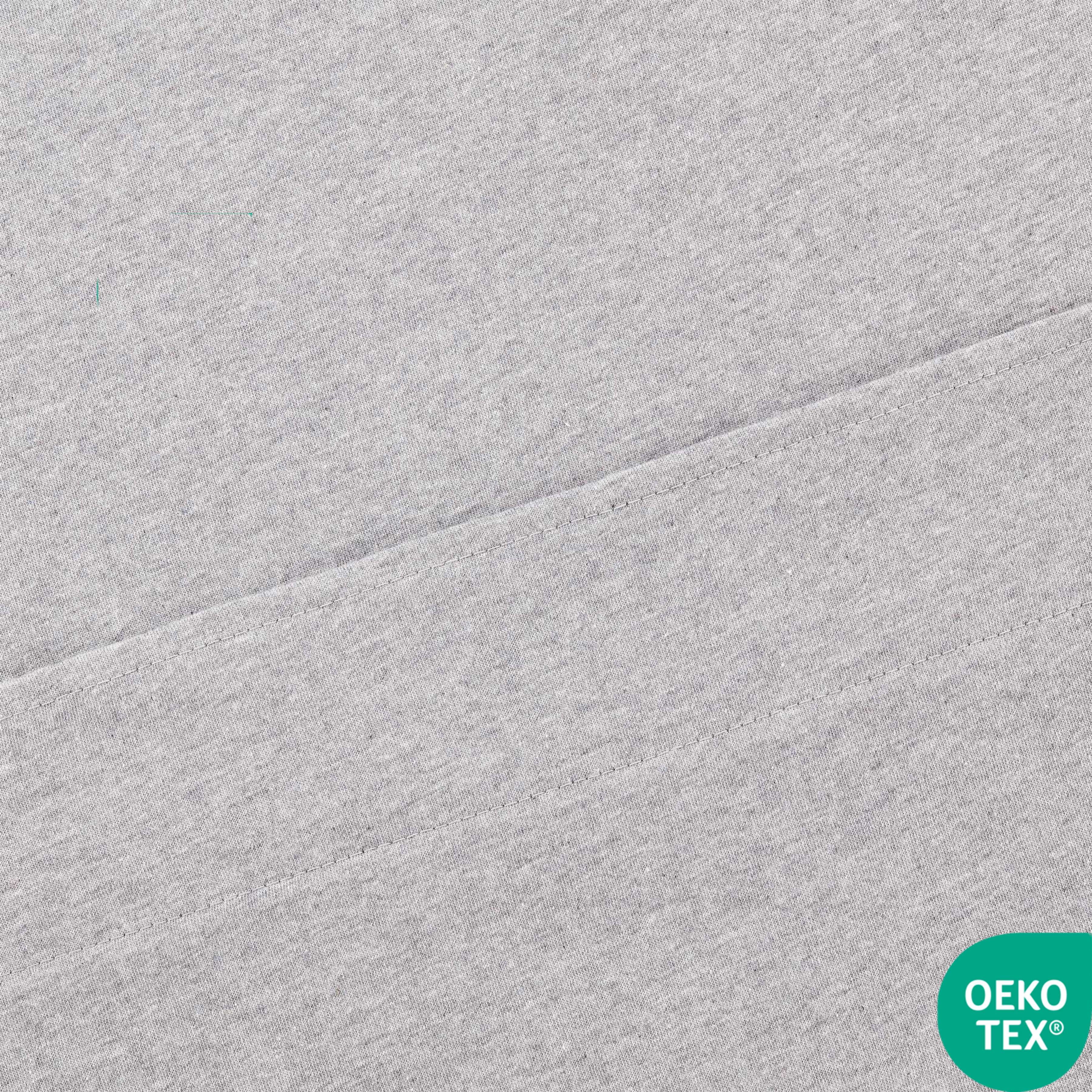 Mainstays Cotton Rich Extra Soft Jersey Bed Sheet Set, Twin-XL, Grey Heather, 3 Pieces
