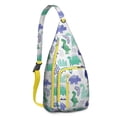 thumbnail image 1 of Cute Cartoon Dino Sling Backpack - Funny Dinosaur Pattern Crossbody Bag, Fashionable Pack for Commuters, 1 of 4