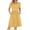 Yellow Flower, variant on TARAINYA Summer Women Short Sleeve Empire Waistline Dress With Pockets Pleated Loose Swing Knee Length Dress Casual Floral Print Round Neck