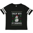 thumbnail image 3 of Inktastic Chillin' with My Snowmies Sweater Style Snowman Boys or Girls Toddler T-Shirt, 3 of 5