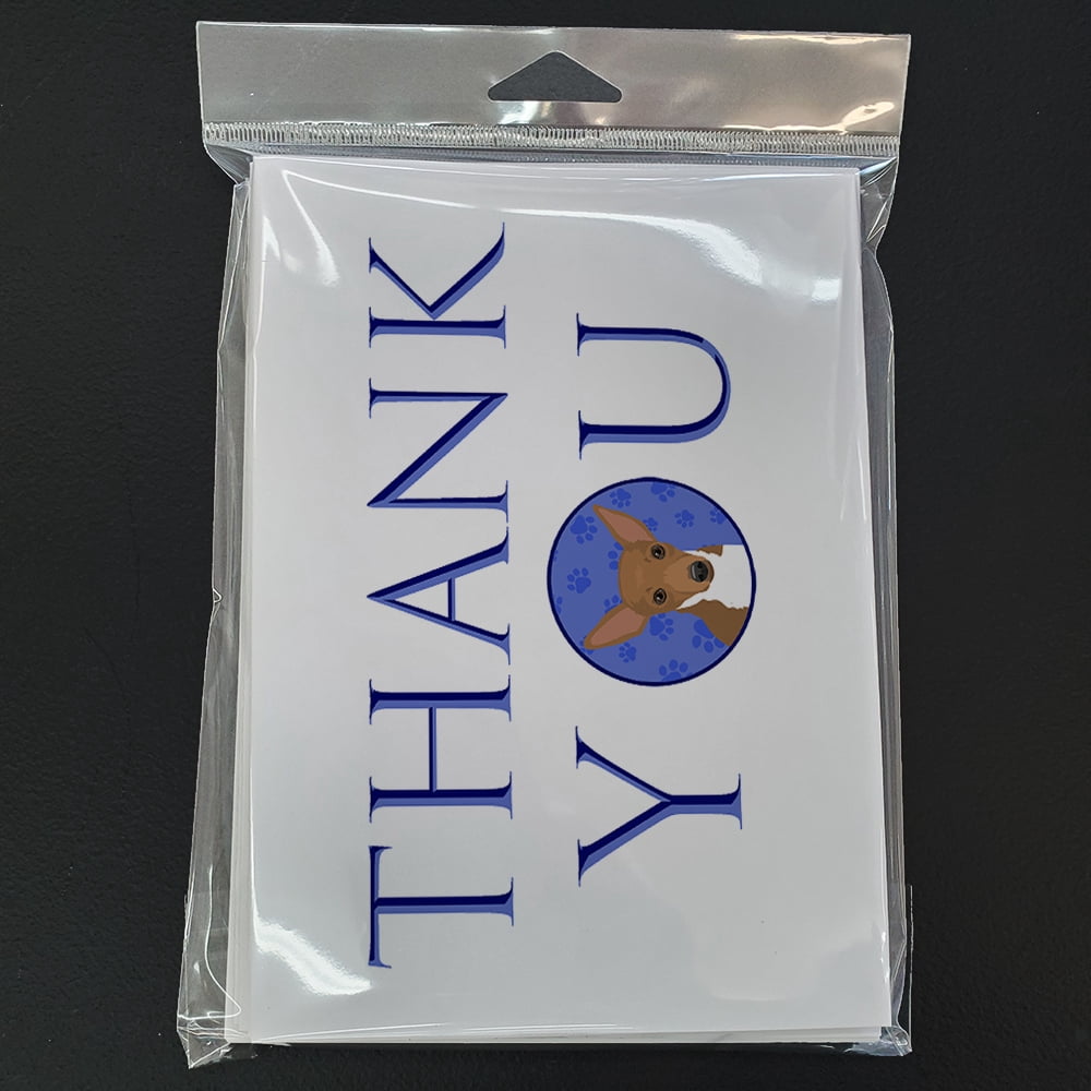Chihuahua Chocolate and White #1 Thank You Greeting Cards and Envelopes Pack of 8 7 in x 5 in