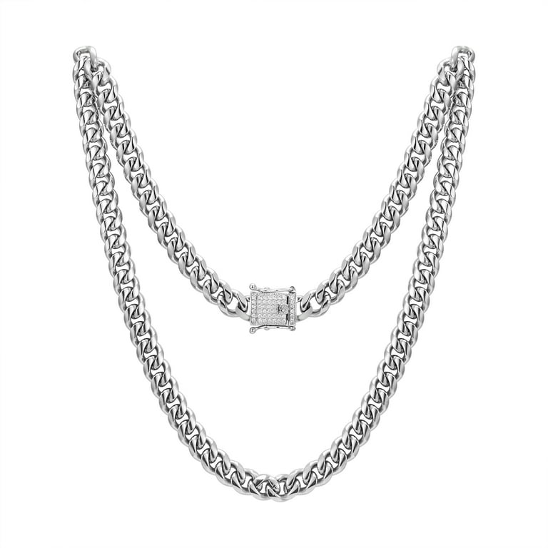 Fake diamond 2025 necklace mens