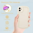 thumbnail image 5 of for iPhone 11 Case 6.1 Inch Curly Wave Frame Phone Case Cute Design Color Aesthetic Phone Case Soft TPU Shockproof Protective Bumper Case Cover for Girls, Beige, 5 of 14