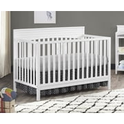 Oxford Baby Harper 4-in-1 Convertible Crib, Snow White, GREENGUARD Gold Certified, Wooden Crib