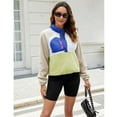 thumbnail image 2 of PUWEI Women's Sherpa Fleece Button Pullover Lightweight Fuzzy Cropped Sweatshirt Coat with Pockets, 2 of 7