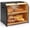Black, variant on Bread Box for Kitchen Countertop, Double Layer Bamboo Bread Storage Container for Homemade Bread, Roll Top Bread Box with 3 Adjustable Height for Kitchen Counter, Black Breadbox Organizer