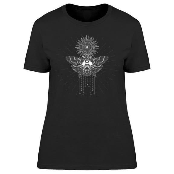 Moth With Sun Resembling Eye T-Shirt Women -Image by Shutterstock, Female XX-Large