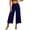 *Navy, variant on VBVC Women's High Waisted Pull-On Capri Pants , Ladies' Casual Palazzo Cropped Trousers , Loose Fit Lounge Culottes For Women,Black,S-2XL