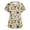 Khaki, variant on Whimsical Animal Print Scrub Top for Women, V-Neck Short Sleeve Medical Uniform with Pockets - Breathable Vet Nurse Workwear Tunic Blue L