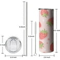 thumbnail image 5 of Strawberry Slim Tumbler with Lid Straw Stainless Steel Travel Cups Modern 20 oz Tumbler for Home Office Supplies Birthday Christmas, 5 of 7
