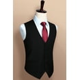 thumbnail image 6 of HISDERN Men's Suit Vest Black Business Formal Dress Waistcoat Vest with 3 Pockets for Suit or Tuxedo, 6 of 9