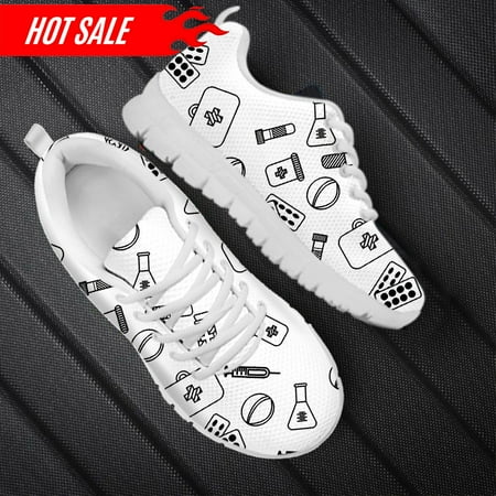 

Women s Casual Sneakers Medical Hospital EMT Pattern Ladies Non-Slip Flats Lightweight Outdoor Running Footwear 2023