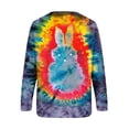 thumbnail image 5 of Fashion Women Easter Printed Round Neck Long Sleeve T-Shirt Printing Sweatshirt Blouse Tops, 5 of 5