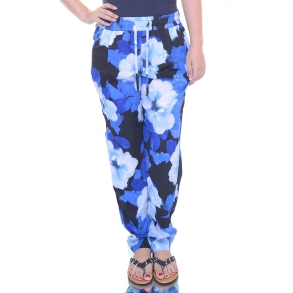 Calvin Klein Womens Floral Print Drawstring Pant Floral M