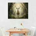 thumbnail image 2 of Canvas Wall Art Prints Deer Walking in the Forest Picture Winter Scene Artwork for Holiday Decor, 2 of 4