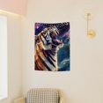 thumbnail image 4 of FCXZI Tiger Roaring Stars Tapestry Wall Hanging 100% Polyester Art 30*40in, 4 of 5