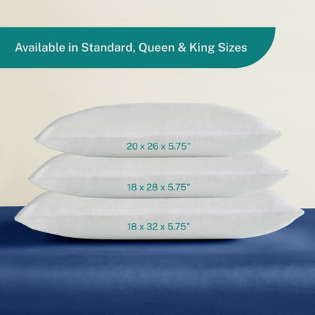 Sleep Innovations Classic Memory Foam Pillow, King Size, Breathable Knit Cover, 5-Year Warranty