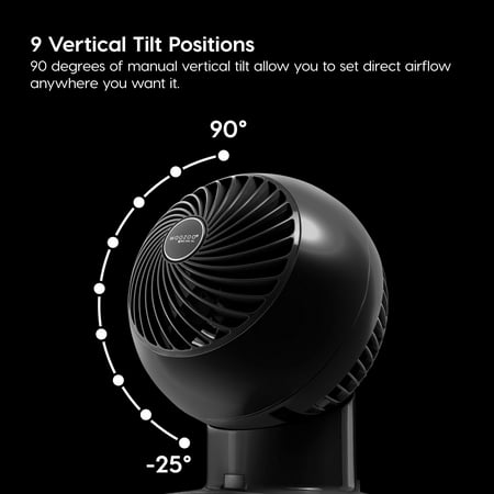 IRIS USA WOOZOO Oscillating 4-in-1 Air Circulator Fan - Black - Black