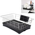 thumbnail image 2 of Gropyong Dish Drying Rack,Dish Drainer Rack with Drainboard Set for Kitchen,Stainless Steel Rustproof 4228cm,Black, 2 of 7