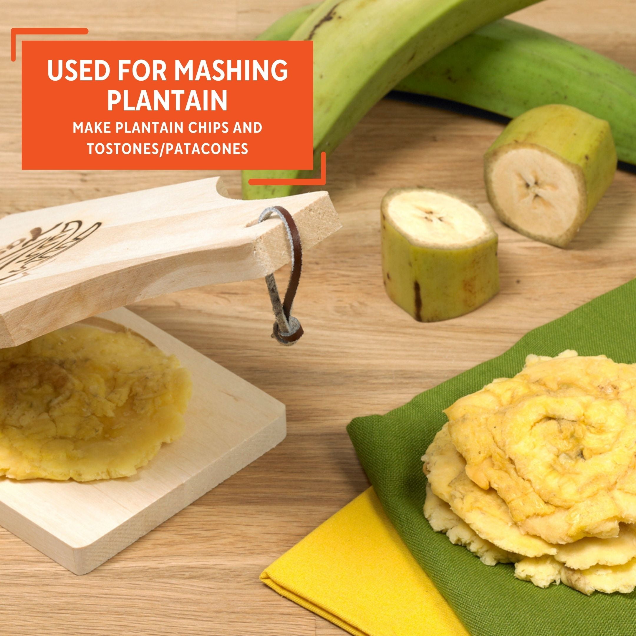 Green Plantain's Wood Press. Wood Plantain Press Smasher