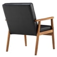 thumbnail image 5 of Ktaxon Mid Century Accent Chair, Wood Frame Armchair, Single sofa with Faux PU Leather Black, 5 of 9