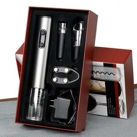 Corkscrew Gift Set Zeny Electric Wine Opener Corkscrew With Pourer Foil Cutter Vacuum Stopper 4in1 Set - Wine Accessories Good Festival Gifts ()