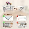 thumbnail image 4 of SEGMART Glass Coffee Table, Rectangle Coffee Table, Tea Table, Modern Side Coffee Table with Iron Leg, Glass Tabletop with Lower Shelf, Modern Dining Center Table for Home Living Room Office, 4 of 9