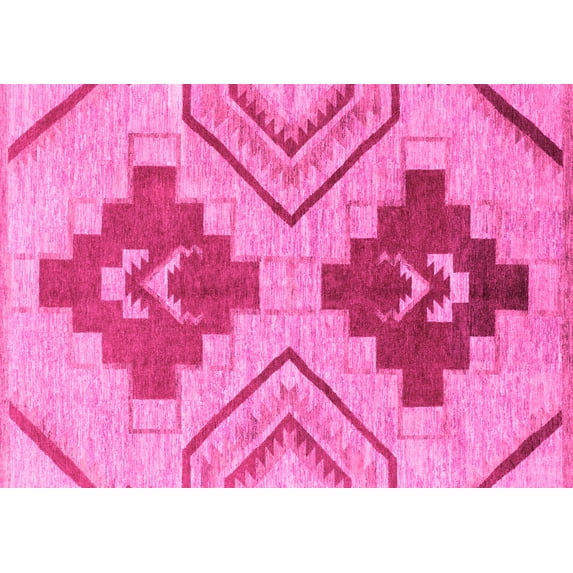 Ahgly Company Indoor Rectangle Abstract Pink Modern Area Rugs, 7' x 9'