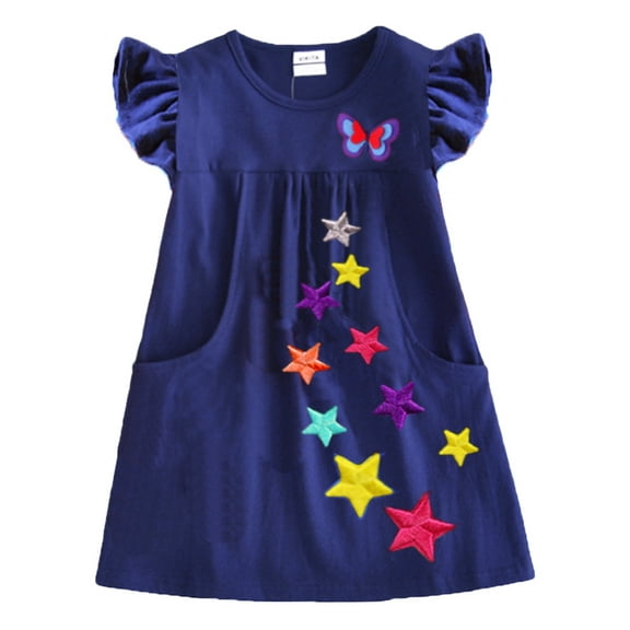VIKITA Girl Dress Short Sleeve Cotton Dresses for Kids SH5808 3-4 Years