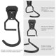 thumbnail image 3 of Set of 4 Bike Hooks, Iron Hanger Racks, Heavy Duty L-Shaped Storage Wall Mount, Practical Bike Rack for Home Garage, Black, 3 of 5