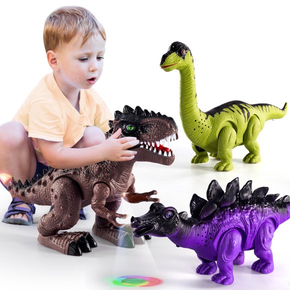 Dinosaur Toys TEMI Electric Walking, paquete de 3 unidades para niños de 2 a 5 años