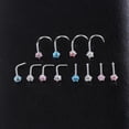 thumbnail image 4 of ZS 20G 8Pcs CZ Nose Studs Corkscrew Nose Rings Star Zirconia Nose Piercing Stainless Steel Nostril Piercing, 4 of 4