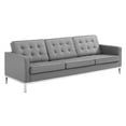 thumbnail image 2 of Modway Loft Tufted Upholstered Faux Leather Sofa in Silver and Gray, 2 of 5