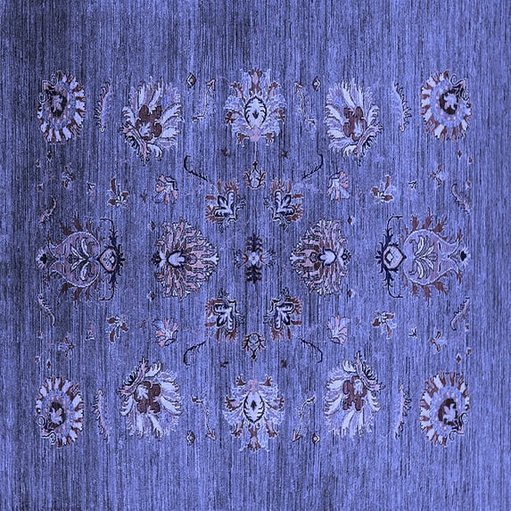 Ahgly Company Indoor Square Oriental Blue Industrial Area Rugs, 5' Square