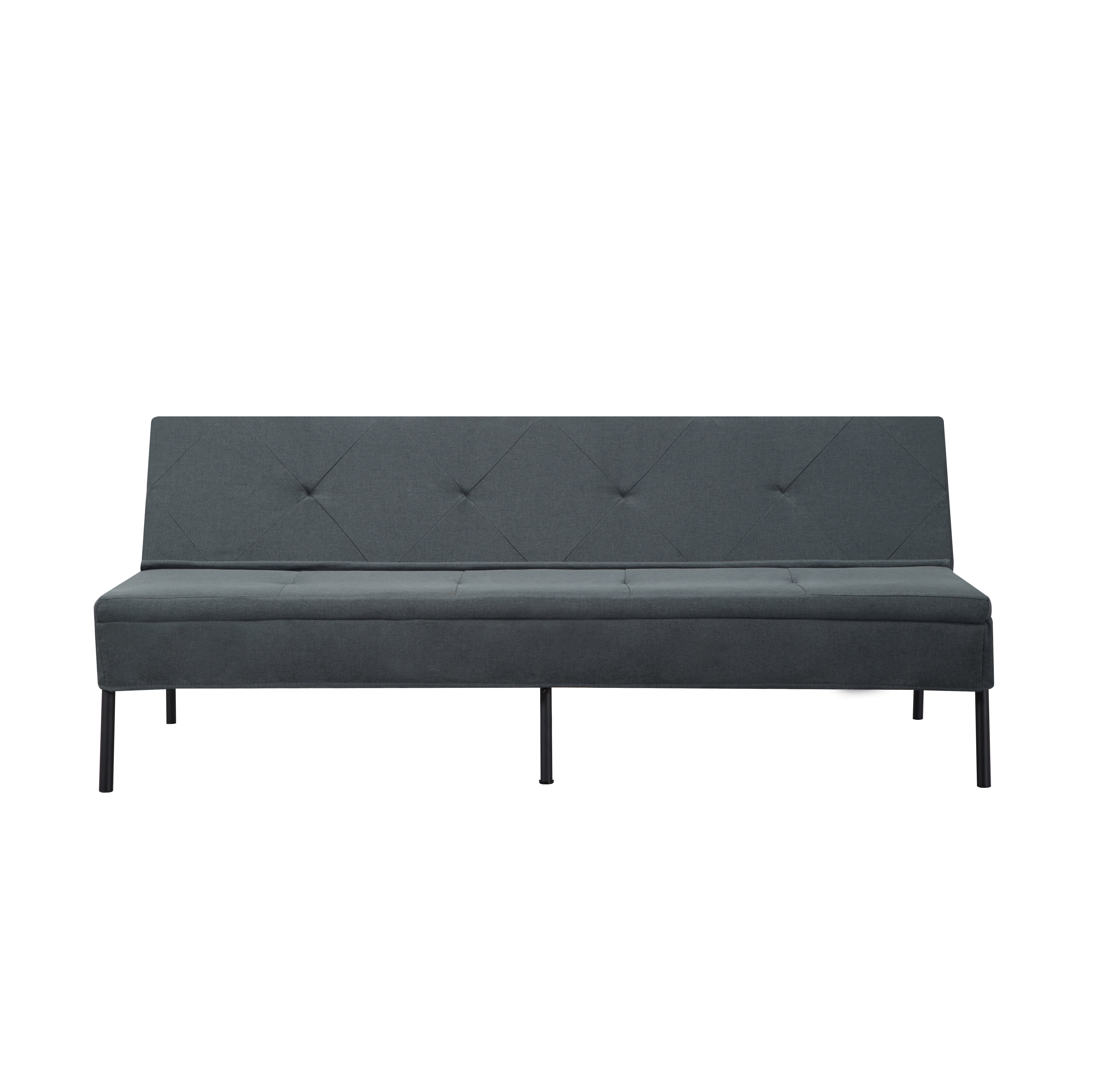 Gewnee 63" Modern Convertible Futon Sofa Bed, Pull-Out Sleeper with Adjustable Backrest(Gray)