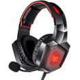 thumbnail image 3 of Gaming Headset PS4 Headphone, Xbox One Headset with Noise Canceling Mic & LED Light, PC Earphone with Stereo Surround Sound, Over Ear Headphones for PC, PS4, Xbox One, Laptop, 3 of 6