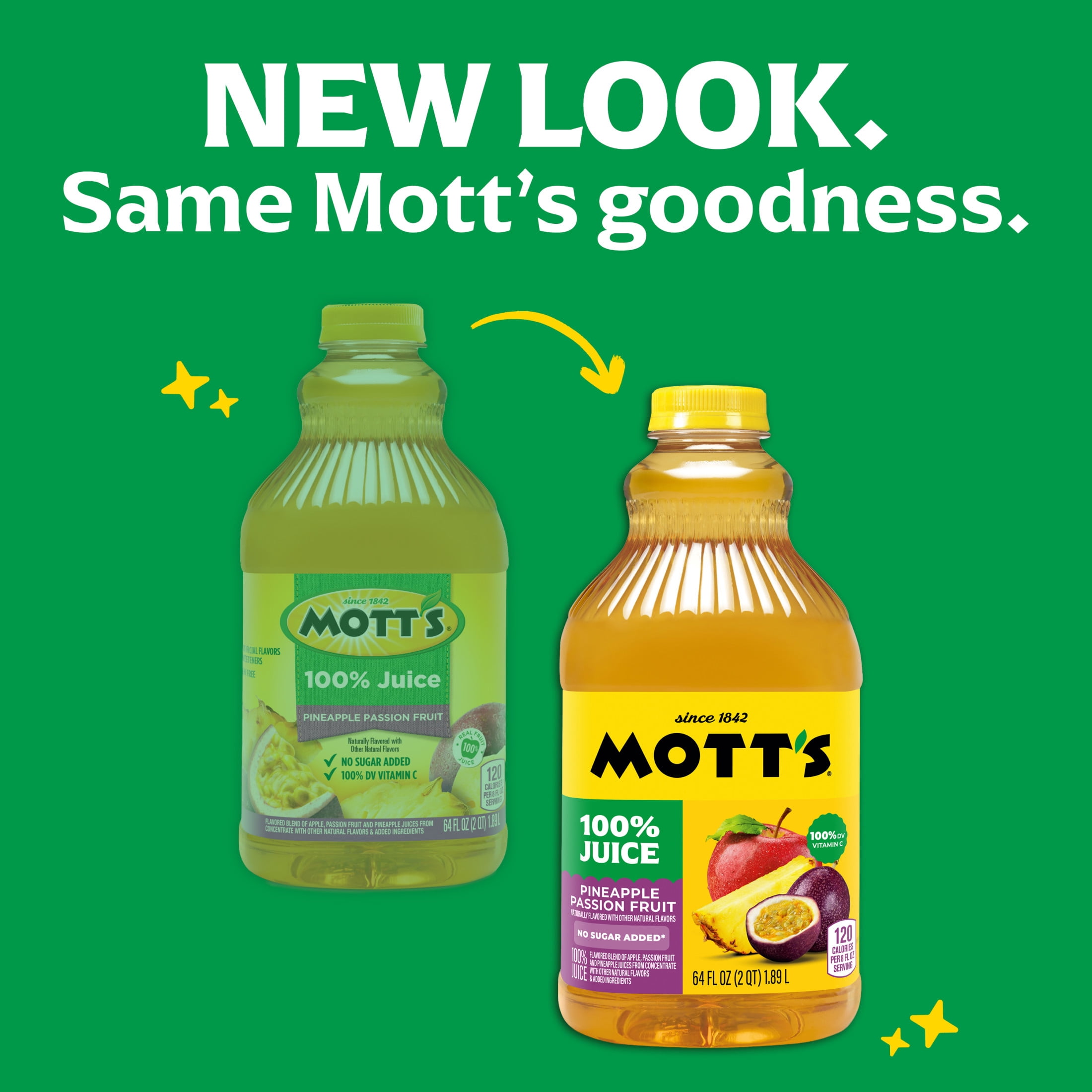 Mott's 100% Pineapple Passion Fruit Juice Blend, 64 fl oz, Bottle
