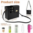thumbnail image 2 of Leather Crossbody Water Cup Bag with Adjustable Shoulder Strap Brown, 2 of 5